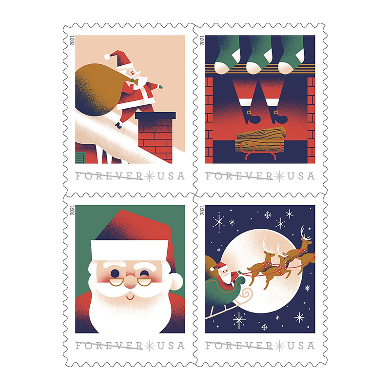 USPS A Visit from St Nick Book of 20 Forever First Class Postage Stamps