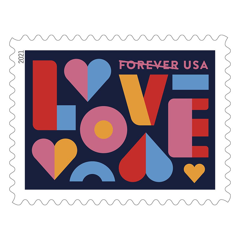 Love 2021 Forever Postage Stamps 5 Sheets of 20 US Postal First Class Valentine Wedding