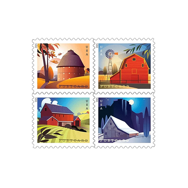 Barn Postcard Forever Postage Stamps 5 Sheets of 20 US Postal First