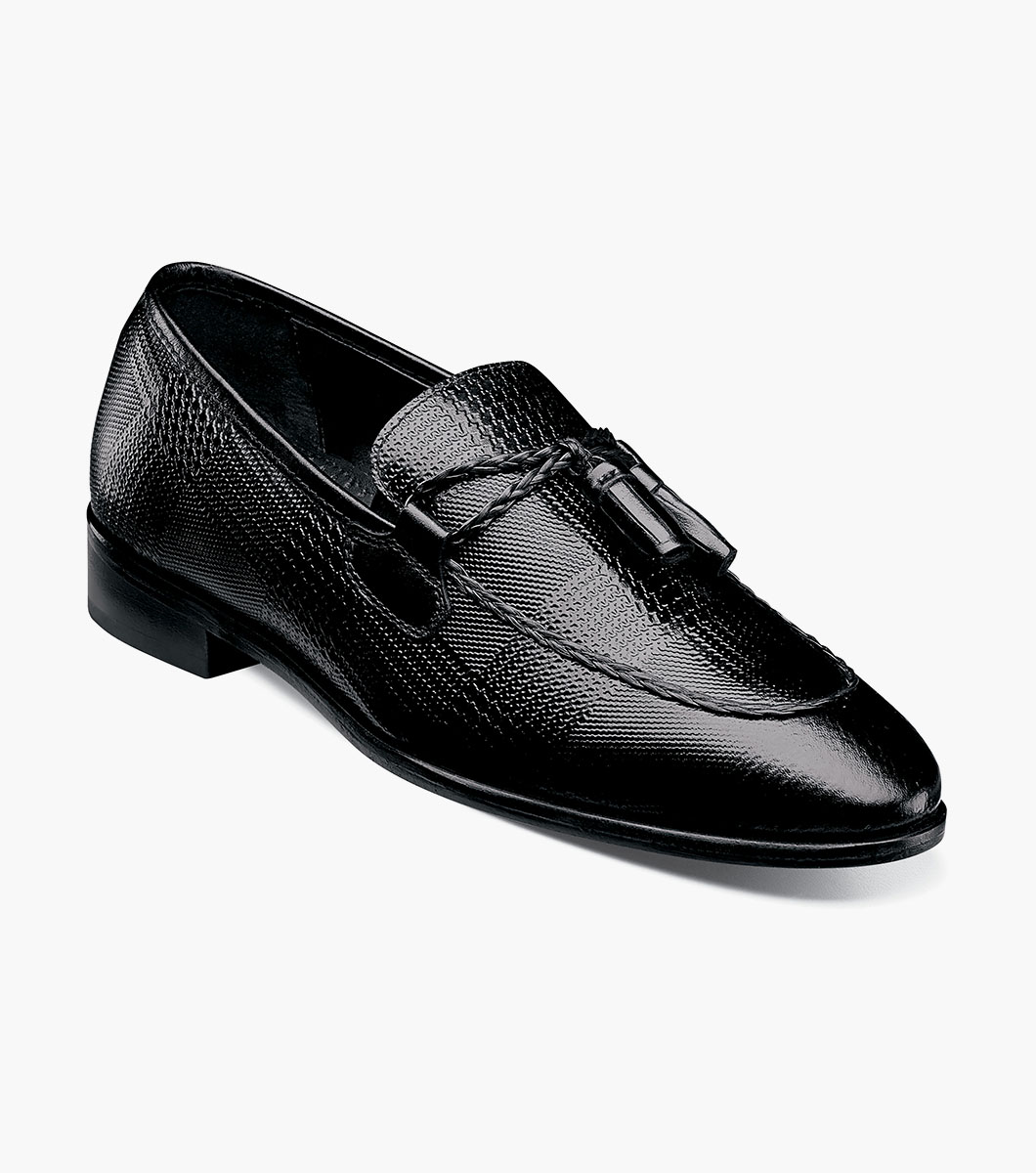 Bianchi Leather Sole Moc Toe Tassel Slip On