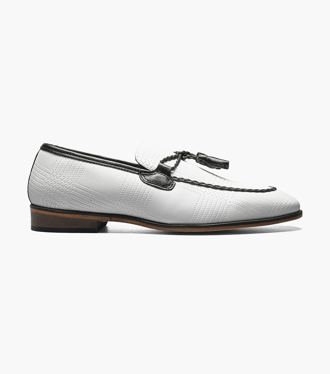 Bianchi Leather Sole Moc Toe Tassel Slip On