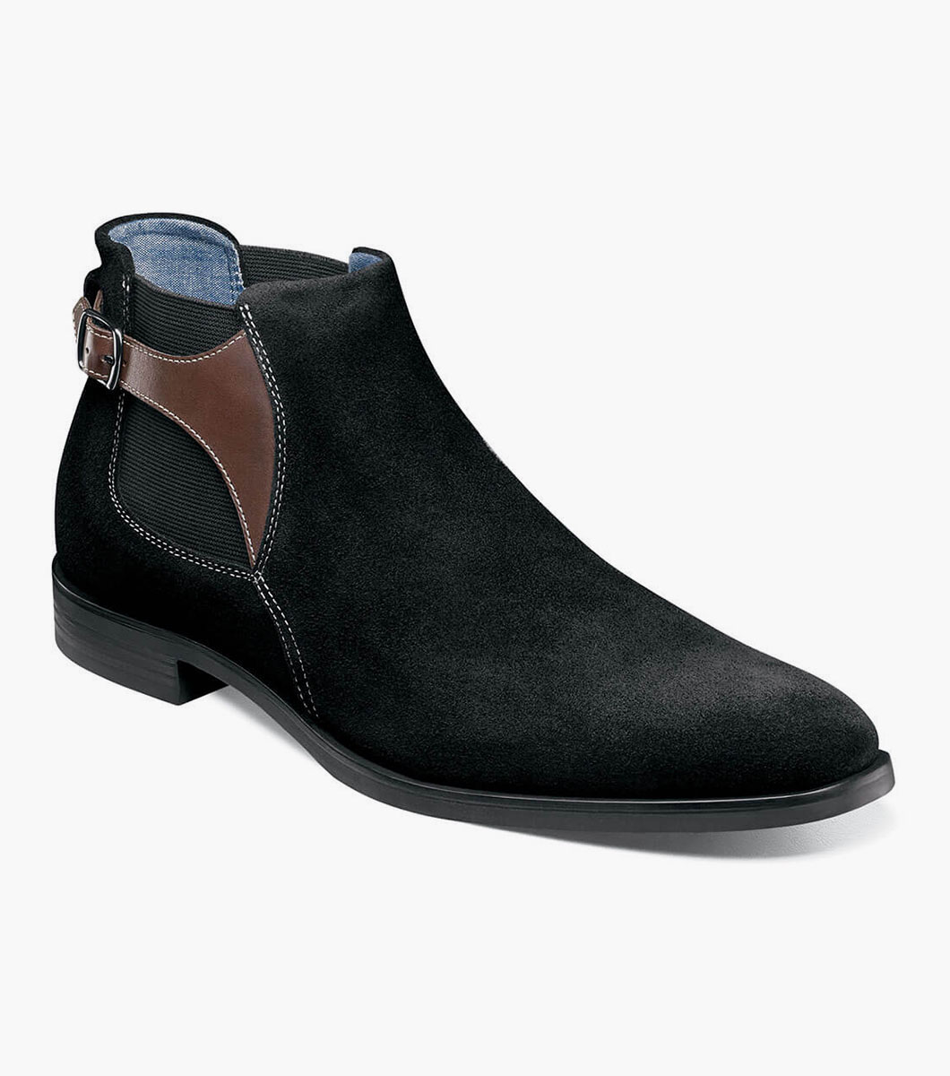 Roane Plain Toe Chelsea Buckle Boot
