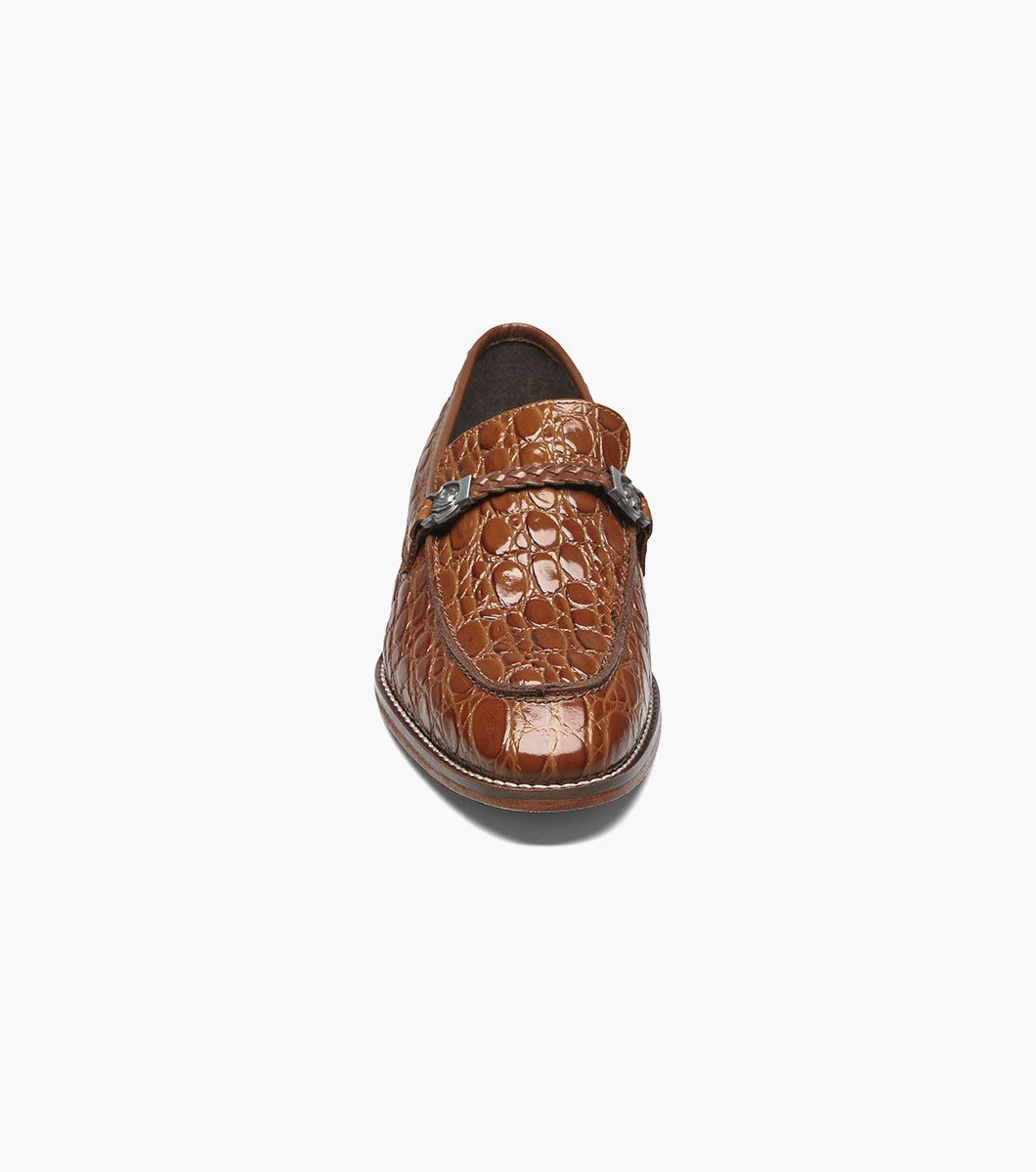 Bellucci Leather Sole Moc Toe Bit Slip On
