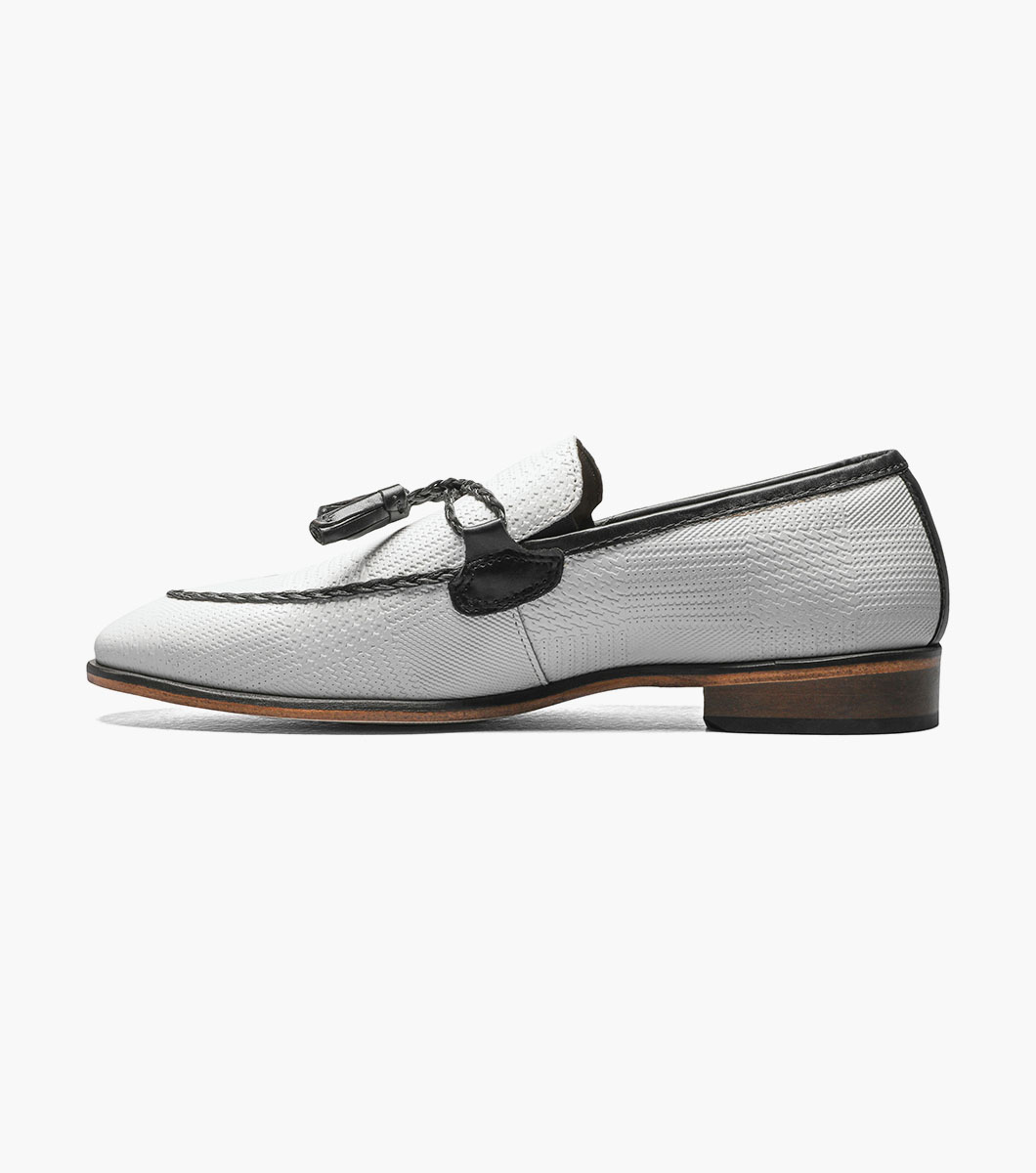 Bianchi Leather Sole Moc Toe Tassel Slip On
