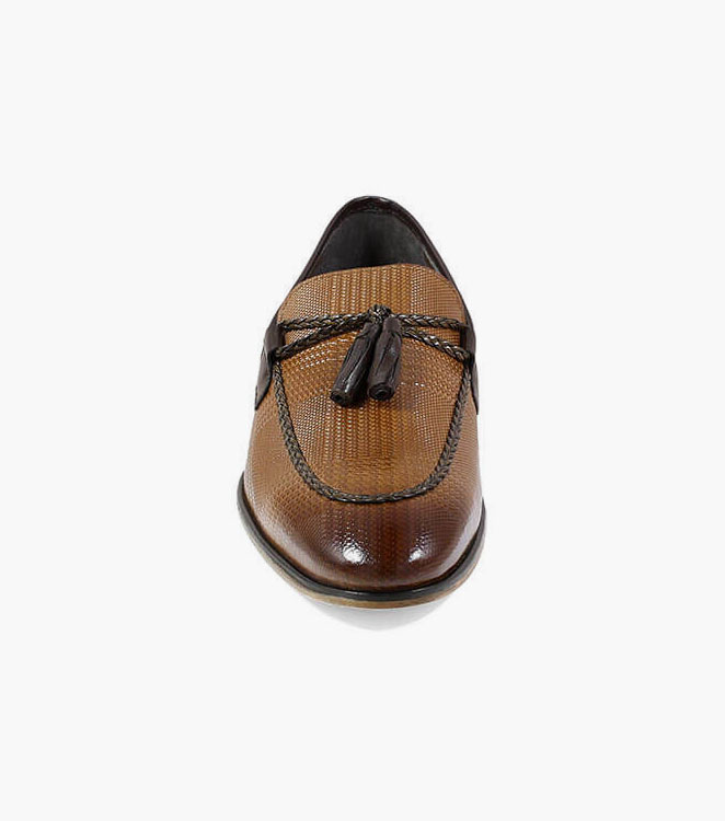 Bianchi Leather Sole Moc Toe Tassel Slip On