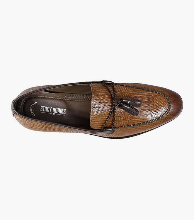 Bianchi Leather Sole Moc Toe Tassel Slip On