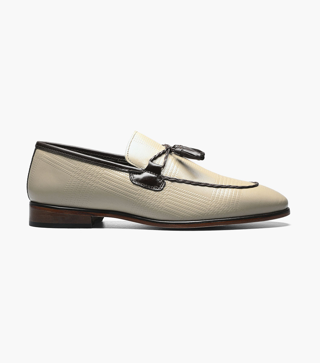 Bianchi Leather Sole Moc Toe Tassel Slip On