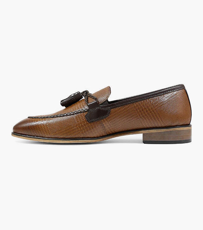 Bianchi Leather Sole Moc Toe Tassel Slip On