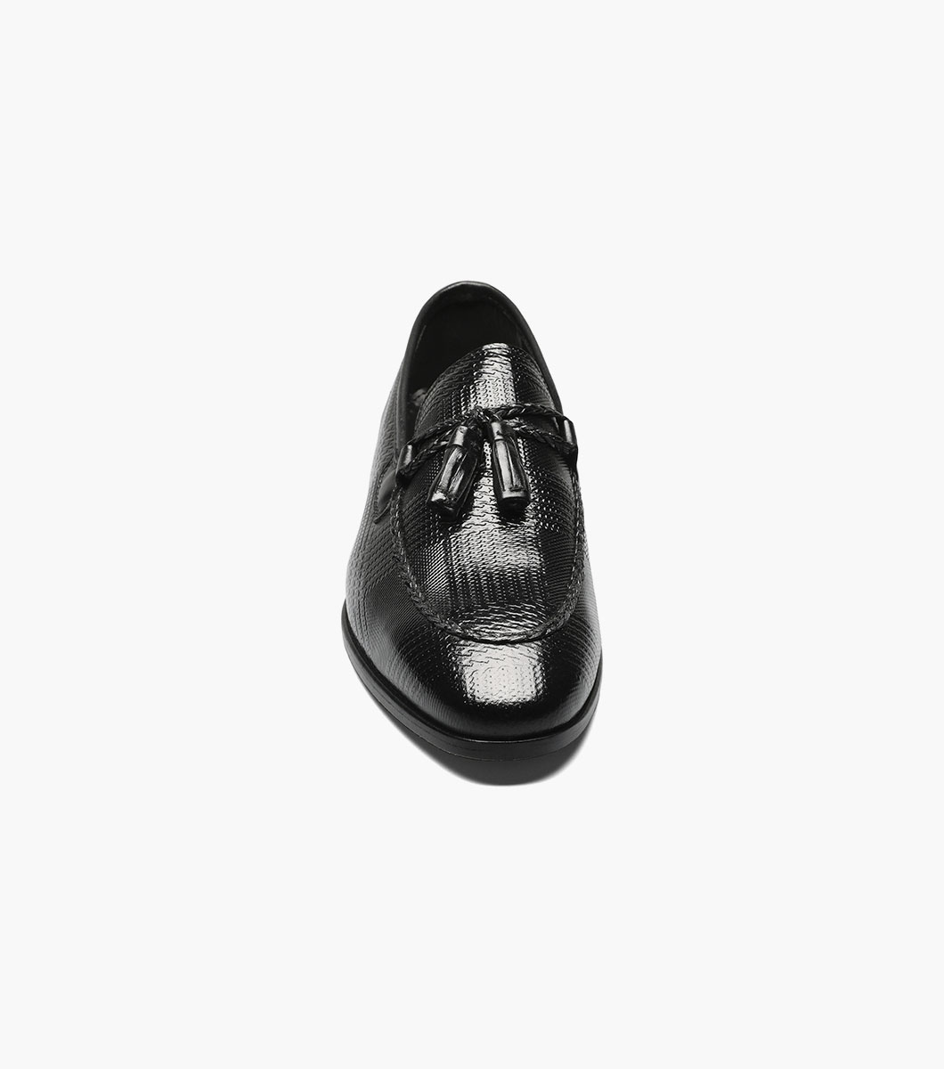 Bianchi Leather Sole Moc Toe Tassel Slip On