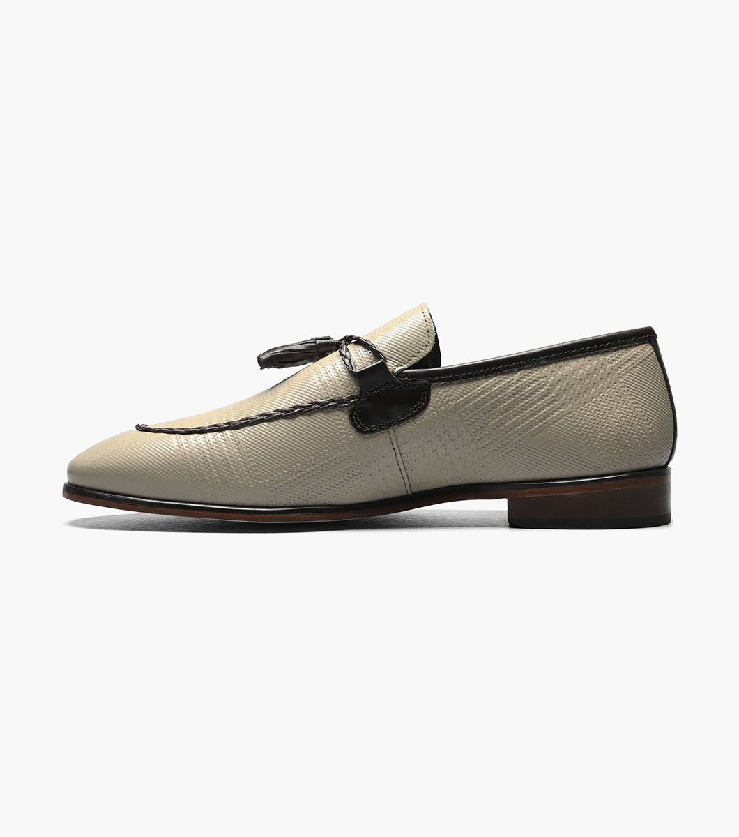 Bianchi Leather Sole Moc Toe Tassel Slip On