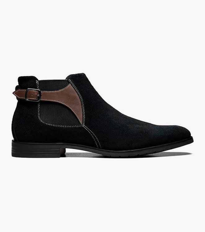 Roane Plain Toe Chelsea Buckle Boot