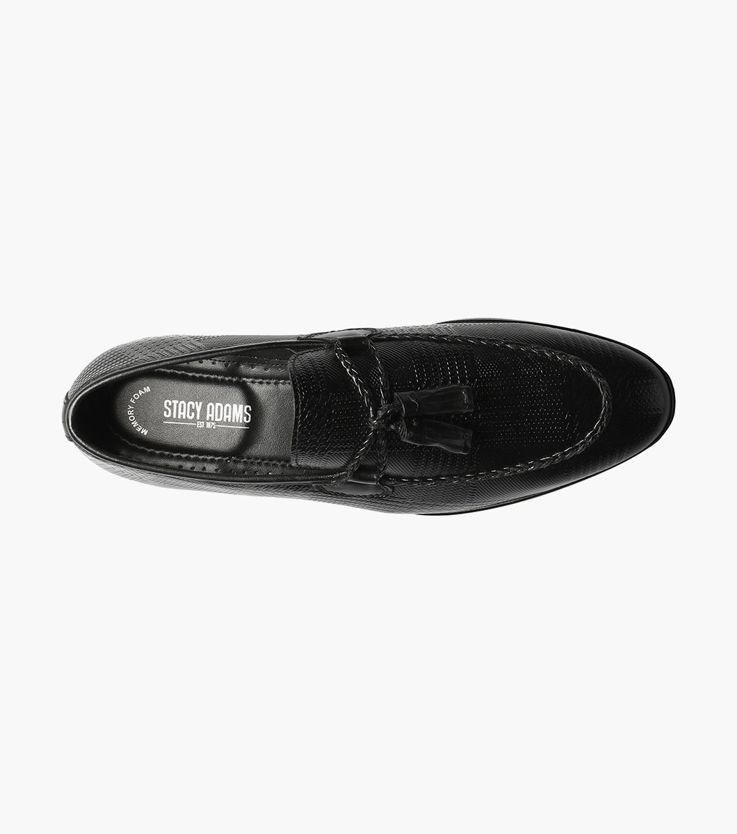 Bianchi Leather Sole Moc Toe Tassel Slip On