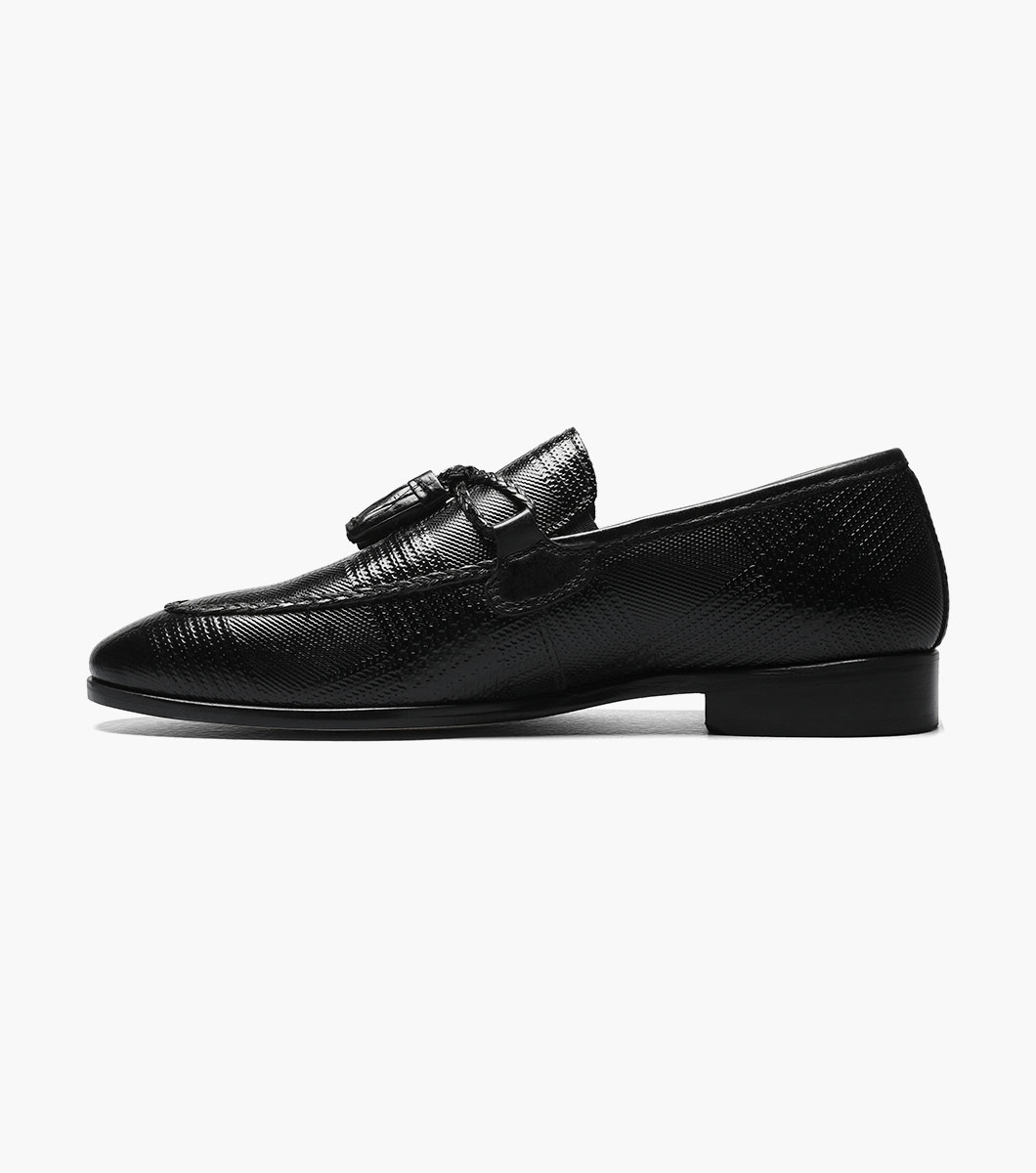 Bianchi Leather Sole Moc Toe Tassel Slip On