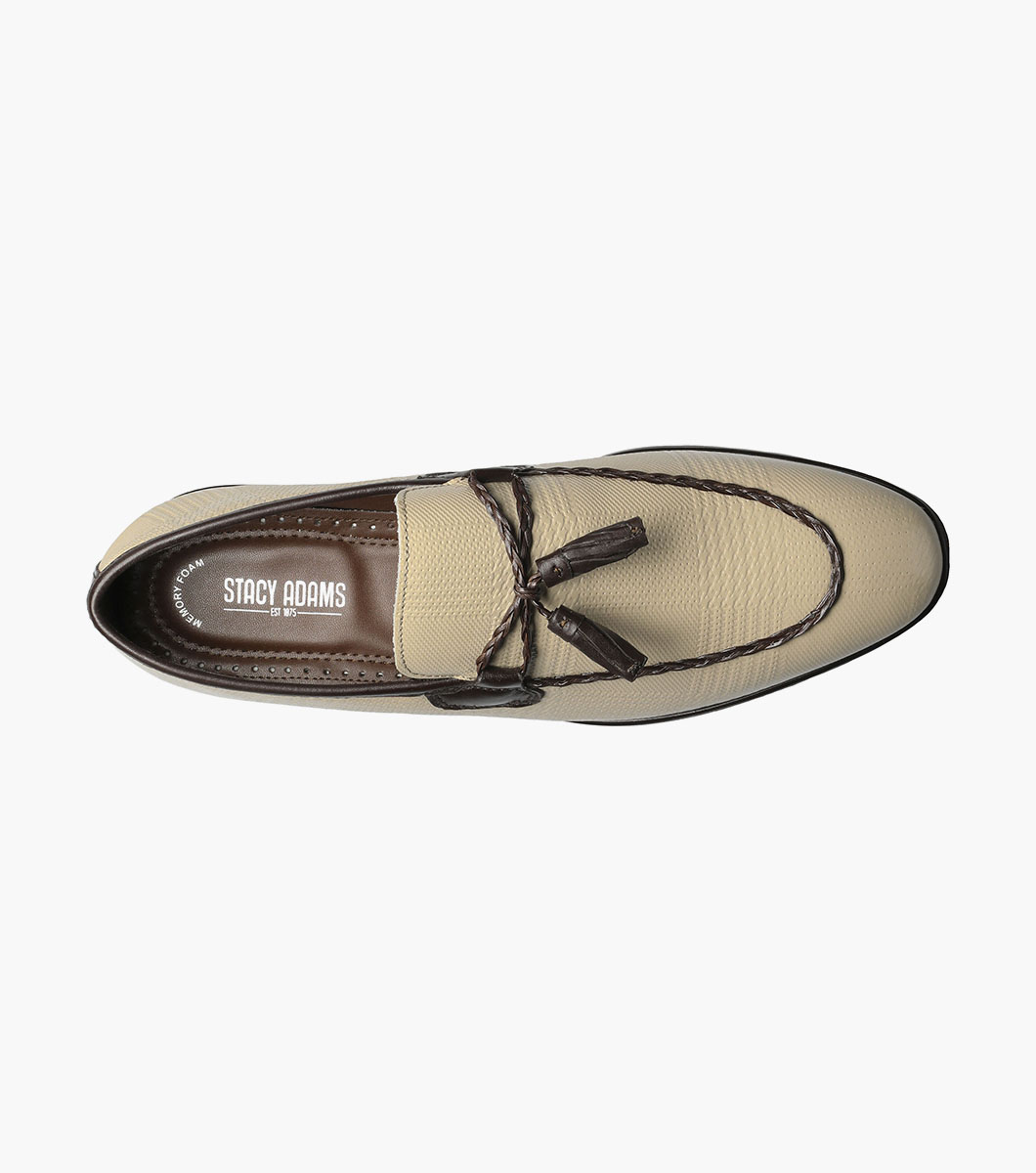 Bianchi Leather Sole Moc Toe Tassel Slip On