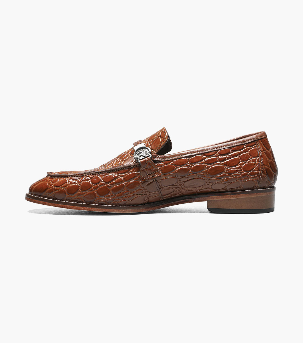 Bellucci Leather Sole Moc Toe Bit Slip On