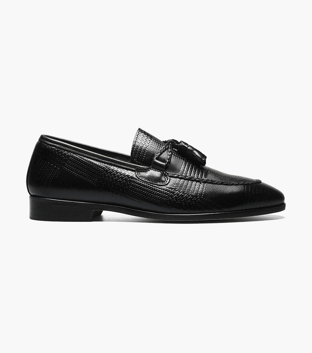 Bianchi Leather Sole Moc Toe Tassel Slip On