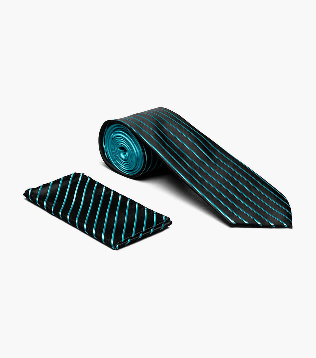 Formal Teal Tie and Hanky Set