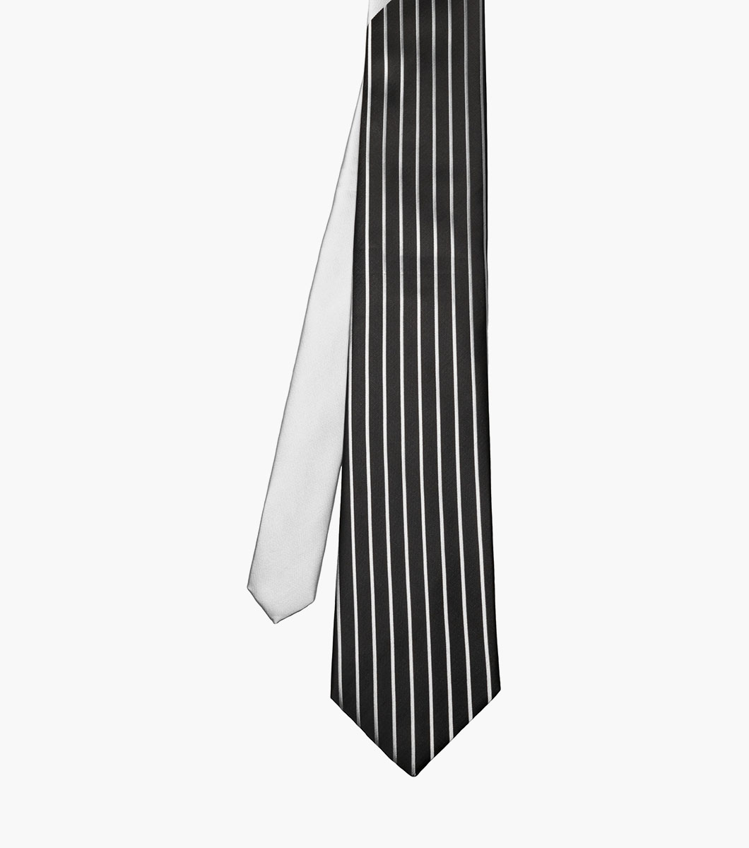 Formal Black + White Tie and Hanky Set