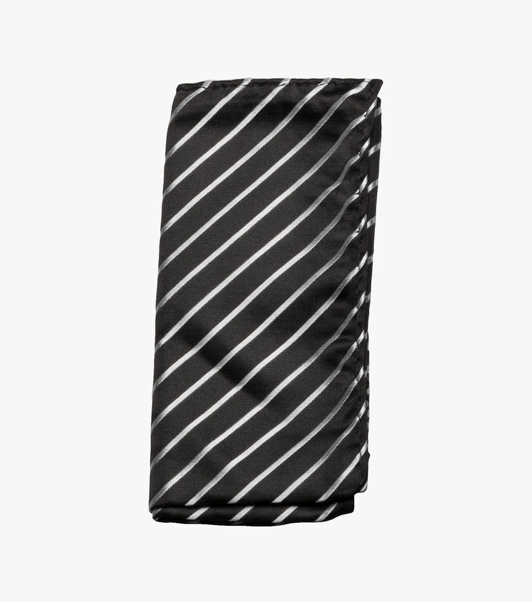 Formal Black + White Tie and Hanky Set