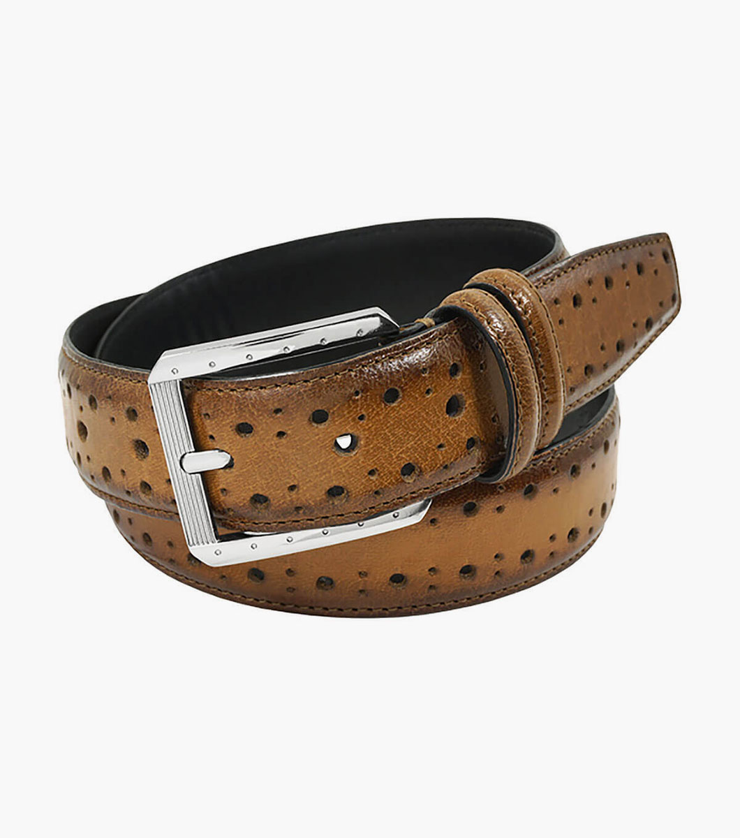 Metcalf Brogue Perf Leather Belt