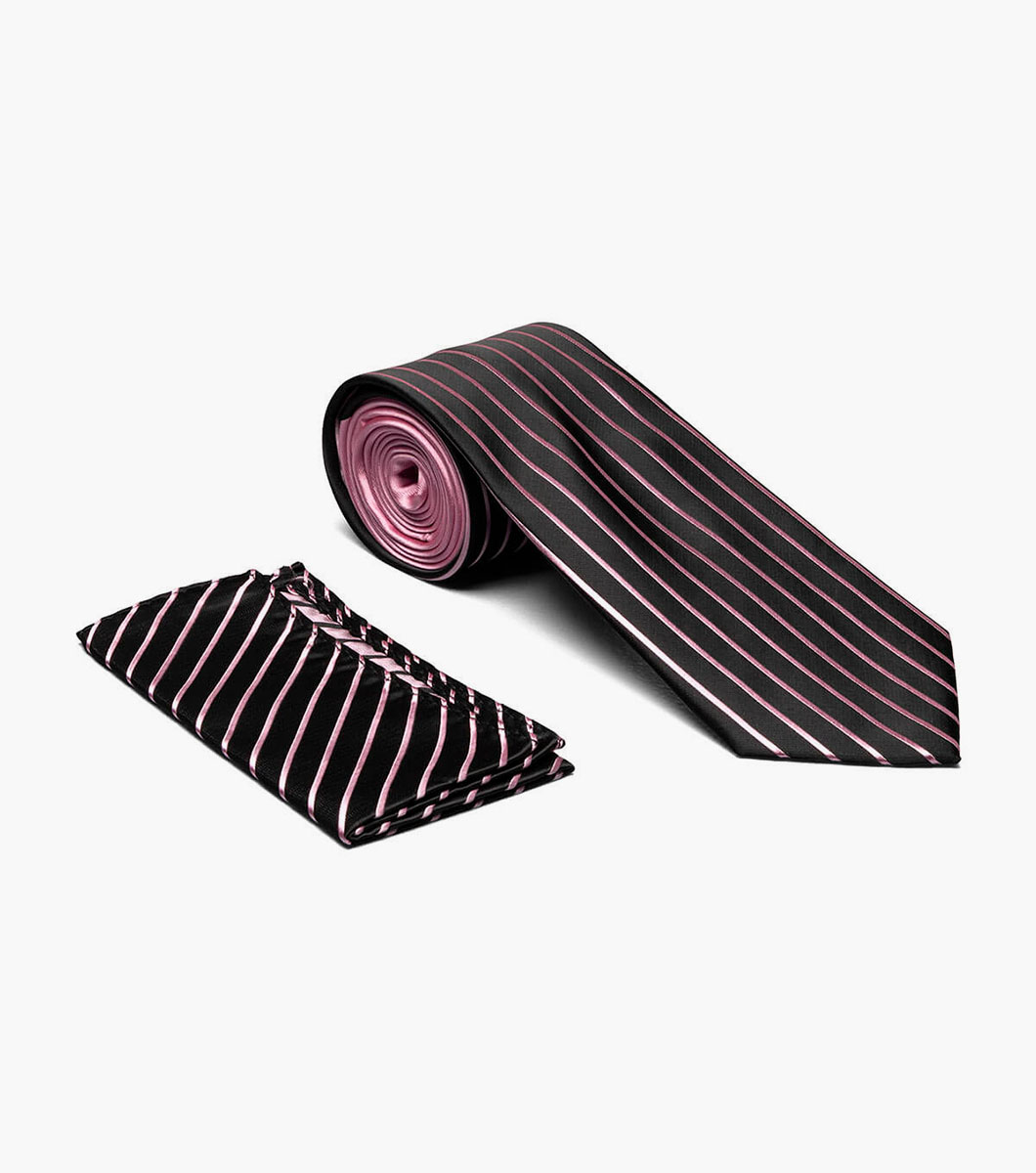 Formal Pink Tie and Hanky Set