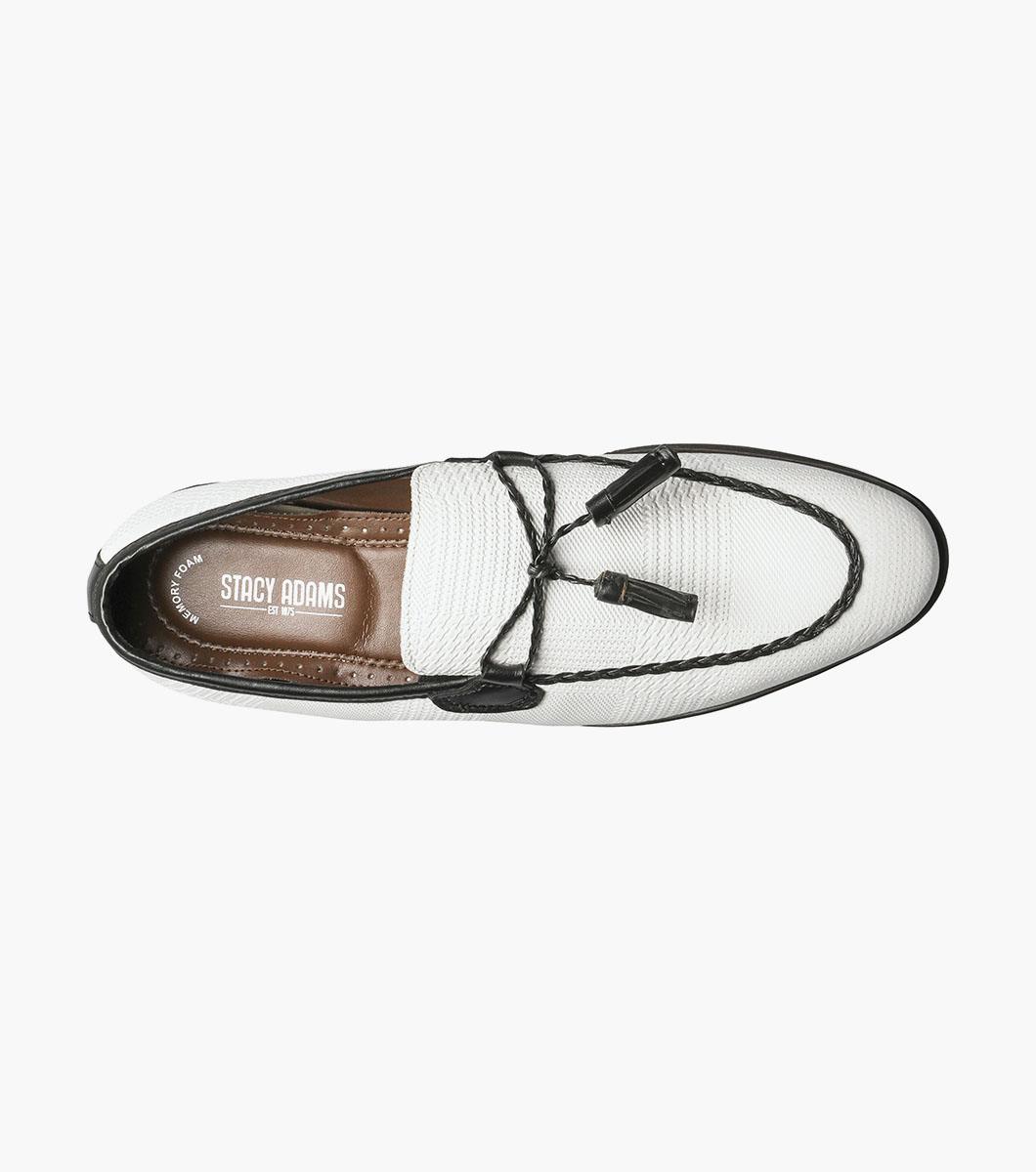 Bianchi Leather Sole Moc Toe Tassel Slip On