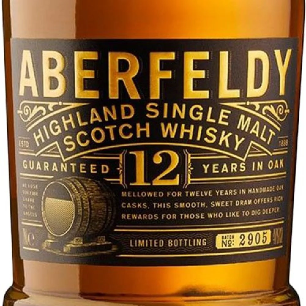 Aberfeldy 12 Year Old Highland Single Malt Scotch Whisky ABV 40% 1000ml