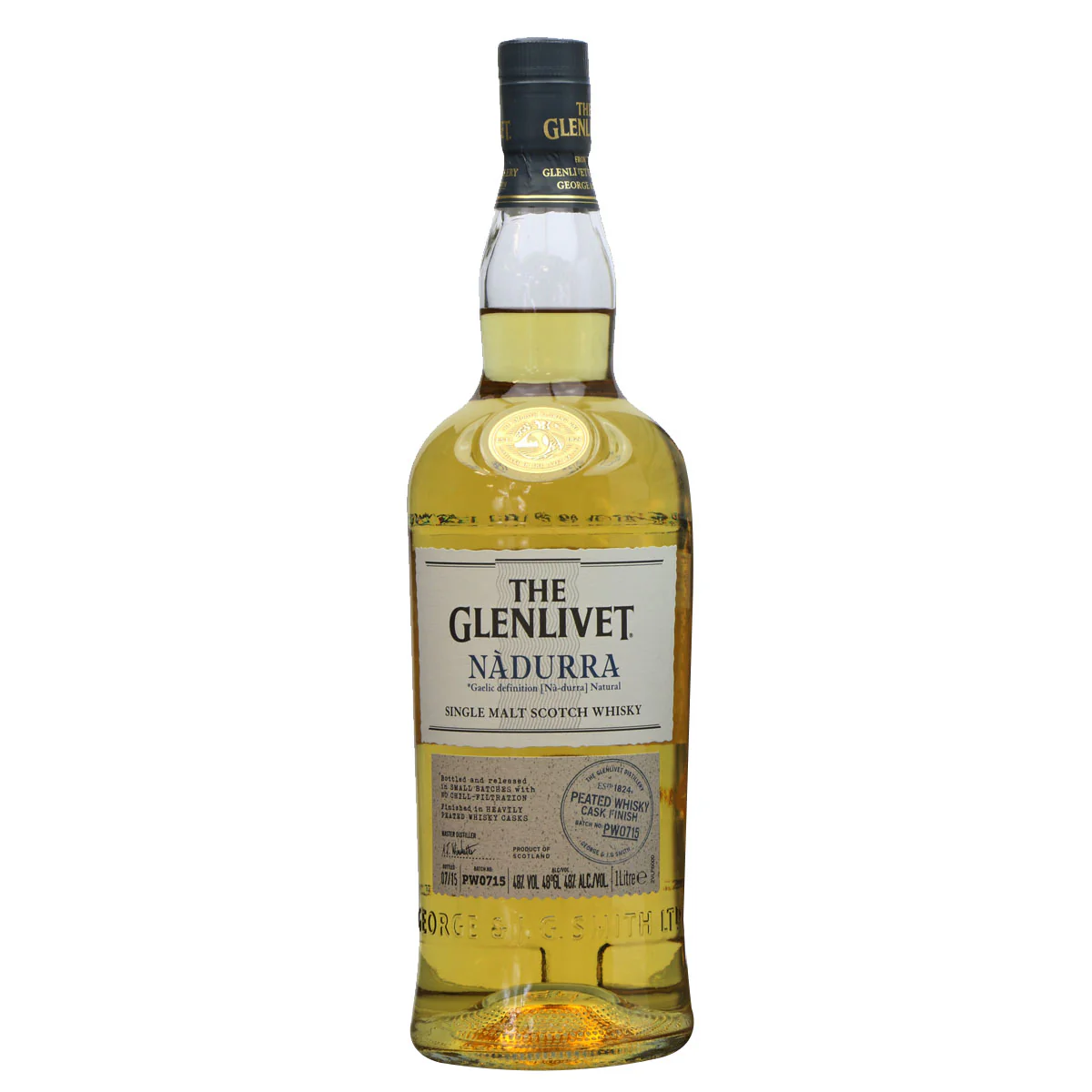 Glenlivet Nadurra Peated Cask Finish Single Malt Scotch Whisky ABV 48% 1000ml (No Box)