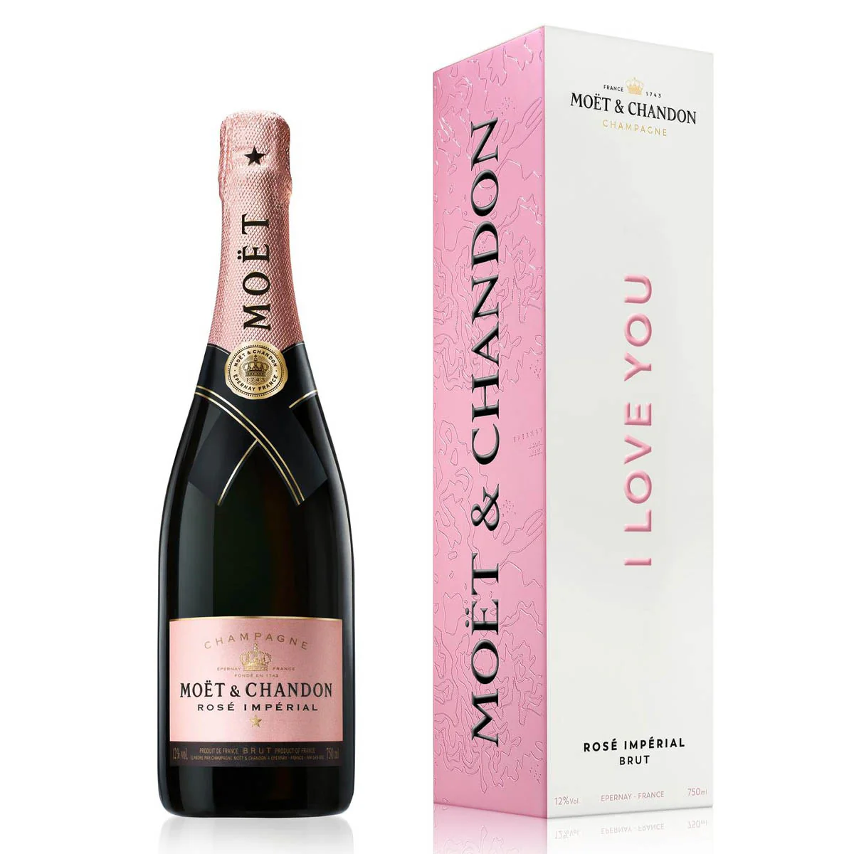 Moet & Chandon Rose Imperial Champagne (I Love You) ABV 12% 750ml with Gift Box