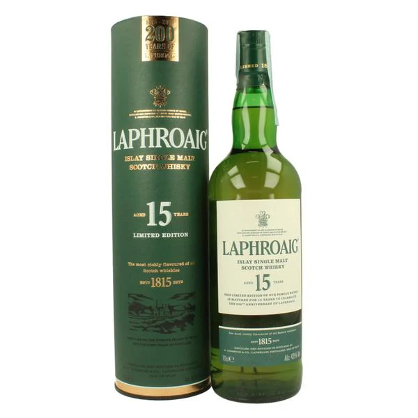 Laphroaig 15 Year Old 200th anniversary Islay Single Malt Scotch Whisky ABV 43% 700ml with Gift Box