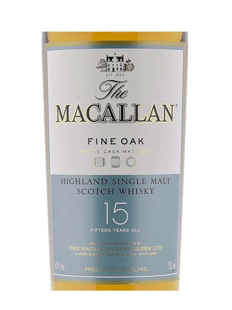 Macallan 15 Year Old Fine Oak ABV 40% 70cl (Discontinued, No Box, Label is not perfect)