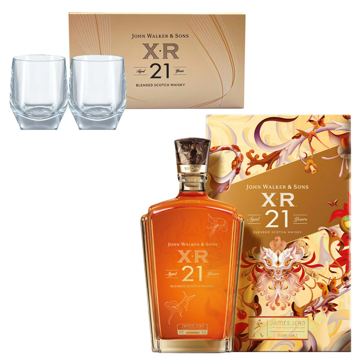 Johnnie Walker XR 21 Year of the Dragon 750ml FREE Limited Edition XR 21 Glasses (Buy 2 SAVE $40)