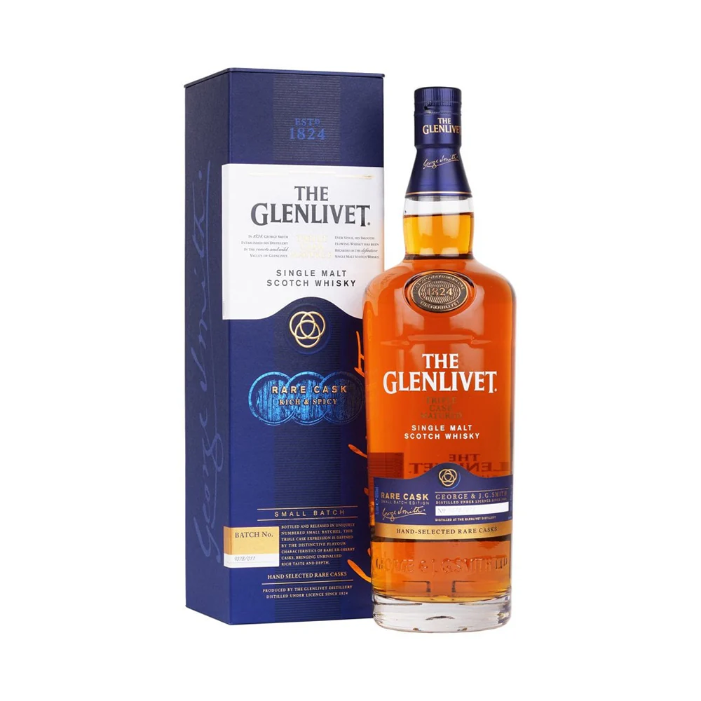 Glenlivet Rare Cask Rich & Spicy Triple Cask Single Malt Scotch Whisky With Gift Box ABV 40% 100cl
