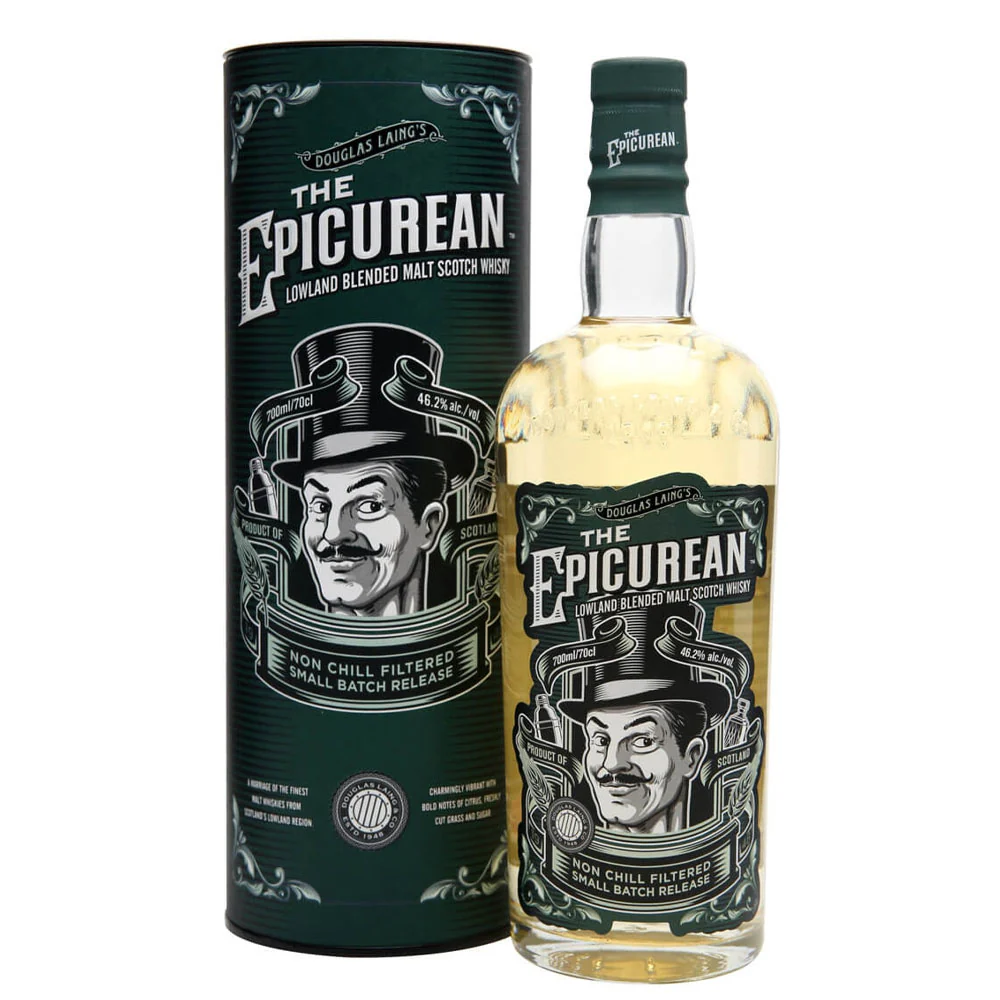 Douglas Laing's The Epicurean Lowland Blended Malt Scotch Whisky ABV 46.2% 70cl With Gift Box
