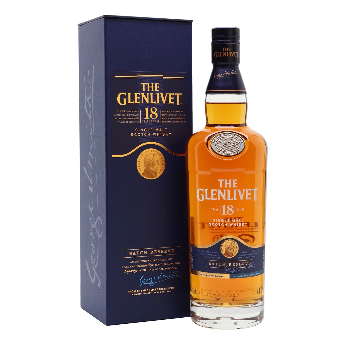 Glenlivet 18 Year Old Single Malt Scotch Whisky ABV 40% 100cl with Gift Box