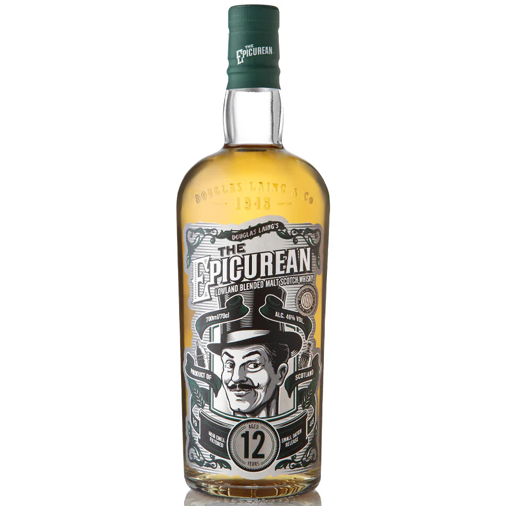 Douglas Laing's The Epicurean 12 Years Old Lowland Blended Malt Scotch Whisky ABV 46% 70cl With Gift Box