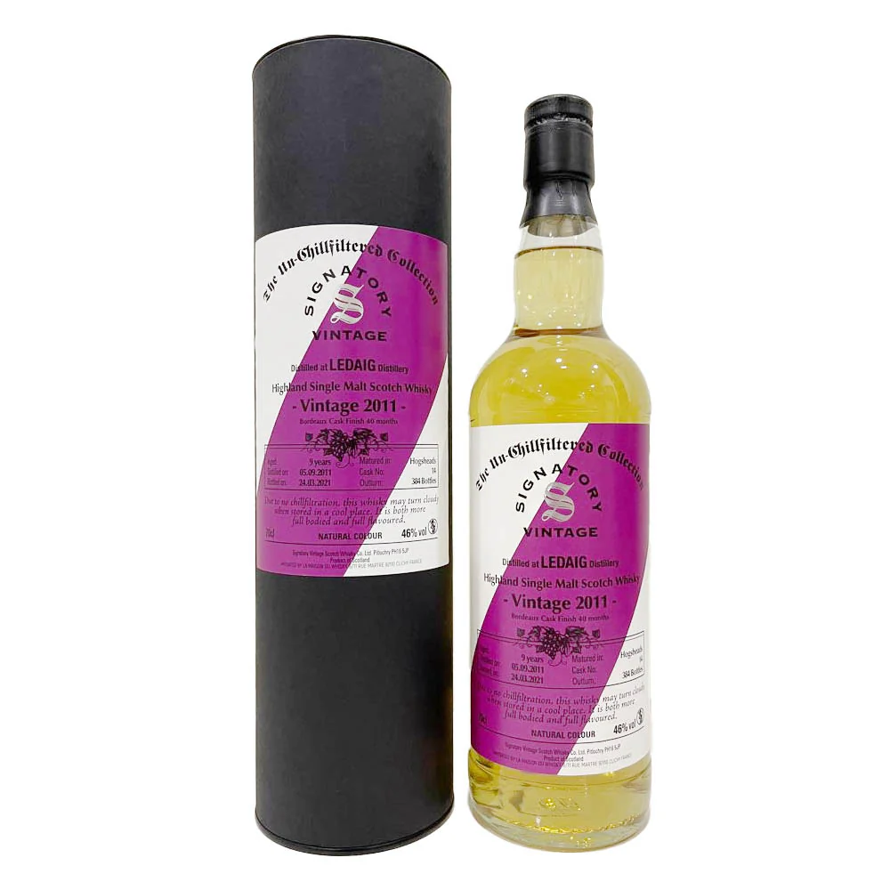 Signatory Vintage Ledaig 9 Year Old 2011 Bordeaux Cask Finish ABV 46% 700ml