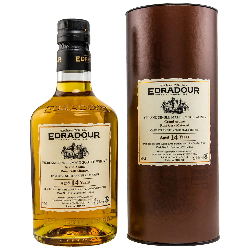 Edradour 14 Years 2008 Highland Single Malt Grand Arome Rum Cask#91 ABV 60% 700ml