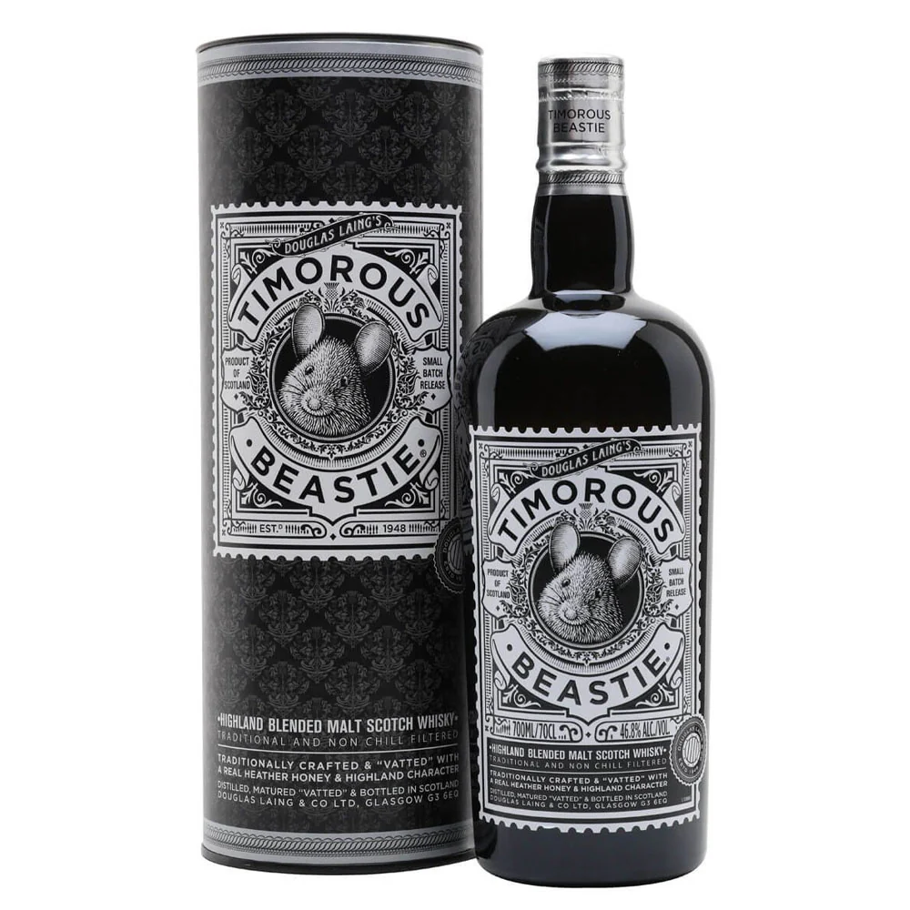 Douglas Laing's Timorous Beastie Highland Blended Malt Scotch Whisky ABV 46.8% 70cl With Gift Box