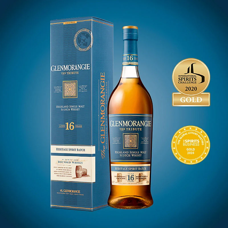 Glenmorangie 16 Years The Tribute Single Malt Whisky ABV 43% 1000ml with Gift Box (1 Litre)