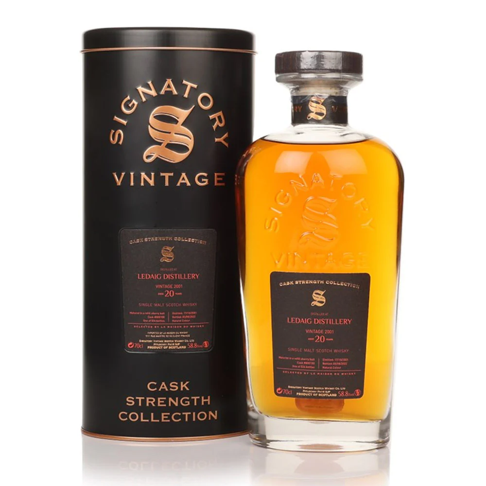 Ledaig 20 Year Old 2001 Cask Strength Collection (Signatory Vintage) Scotch Whisky ABV 58.8% 700ml with Box