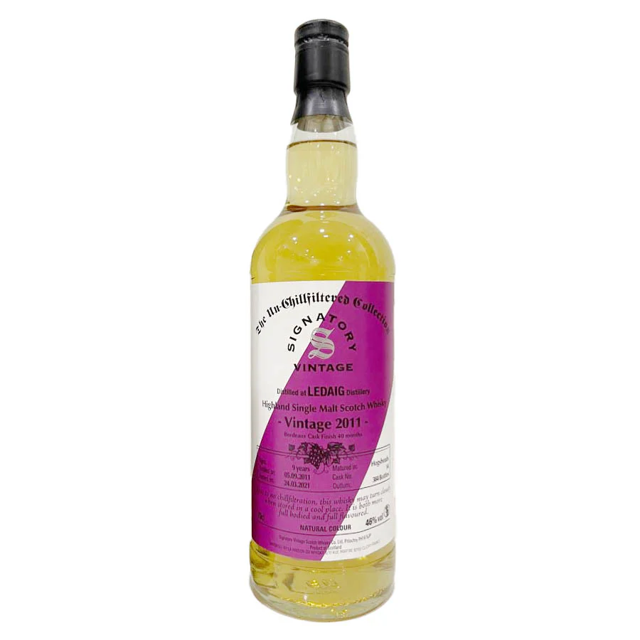 Signatory Vintage Ledaig 9 Year Old 2011 Bordeaux Cask Finish ABV 46% 700ml