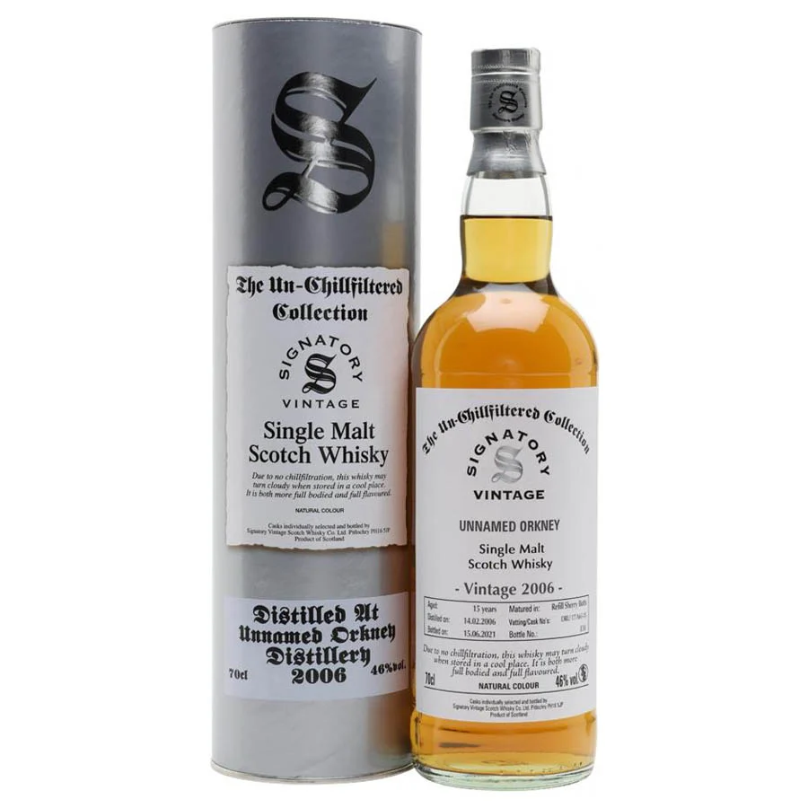 Signatory Vintage Unnamed Orkney 2006 15 Year Old Un-Chillfiltered Speyside Single Malt 700ml ABV 46%