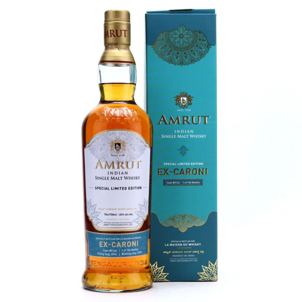 Amrut 2014 Indian Single Malt Special Limited Edition Ex-Rum Caroni Single Cask #5144 ABV 60% 700ml