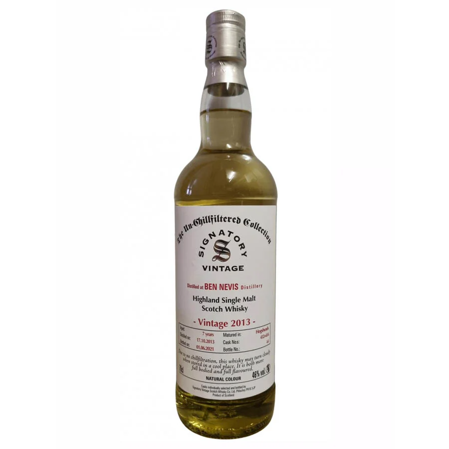 Signatory Vintage Ben Nevis 2013 7 Year Old Un-Chillfiltered Single Malt 700ml ABV 46%