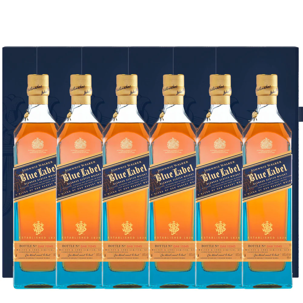 Johnnie Walker Blue Label Blended Scotch Whisky ABV 40% 750ml x 6 Bottles with Gift Box