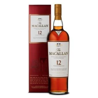 Macallan 12 Year Old Sherry Oak Discontinued Red Box (Label Tarnished) 70cl