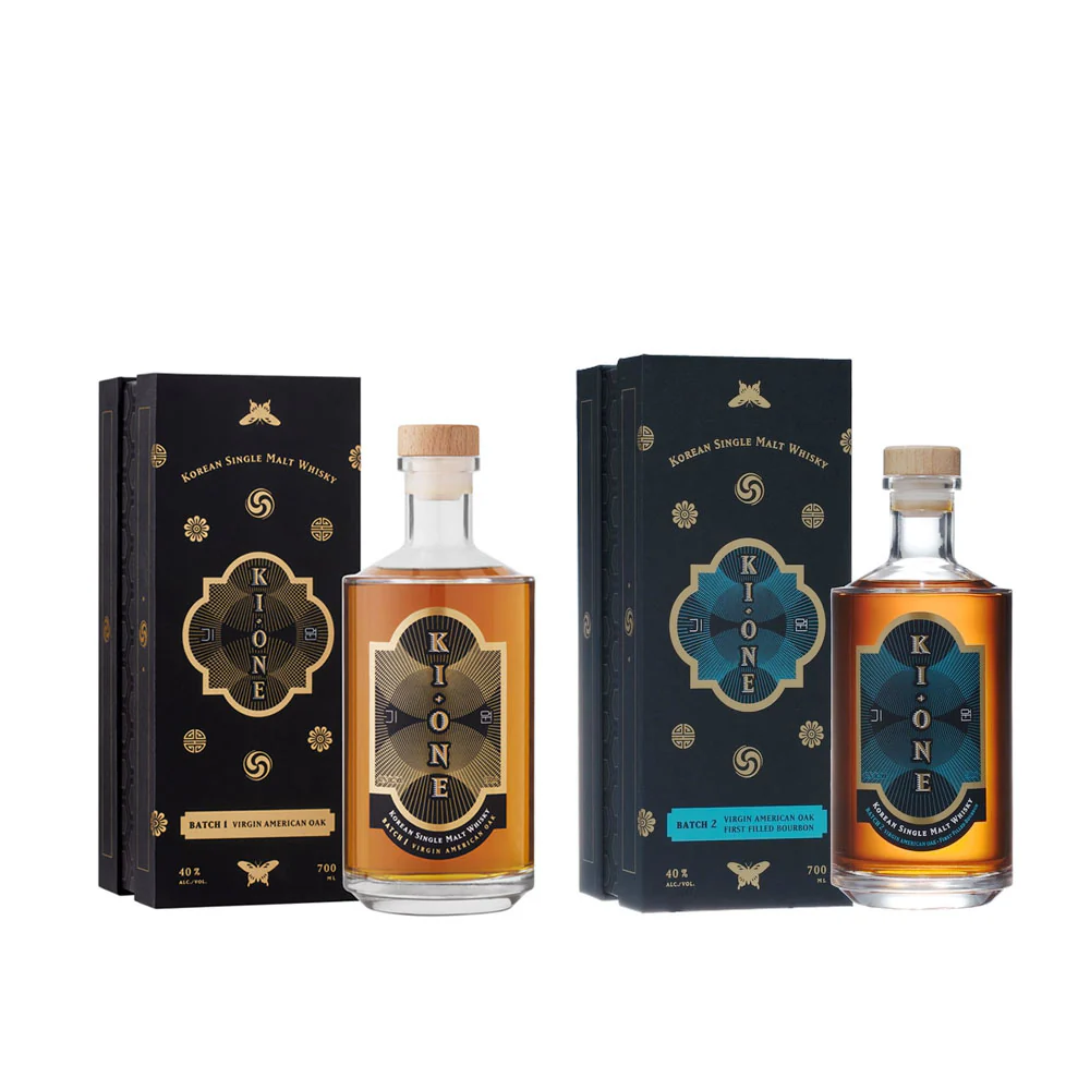 Ki One Batch 1 Single Malt Korean Whisky 700ml + Ki One Batch 2 Single Malt Korean Whisky 700ml
