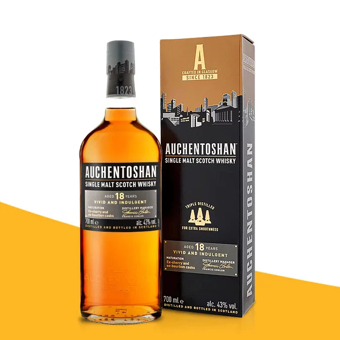 Auchentoshan 18 Year Old Single Malt Scotch Whisky ABV 40% 70cl With Gift Box