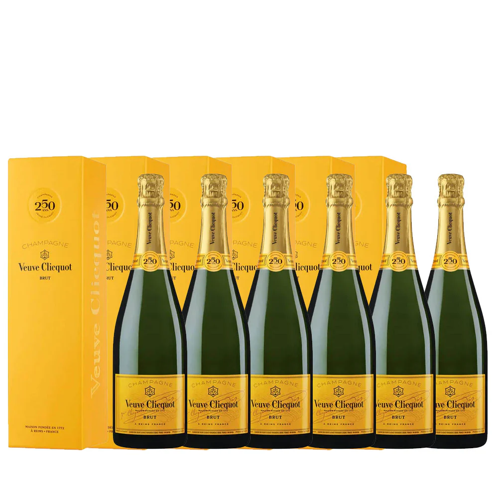 Veuve Clicquot Yellow Label Champagne Brut 750ml x 6 Bottles (Official Agent Stock with Box)